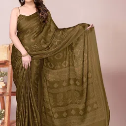 KALINI Geometric Printed Saree with Blouse piece-picture-27