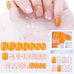 Coslifestore Set Of 24 Artificial Press On Nails With Dot Design-50
