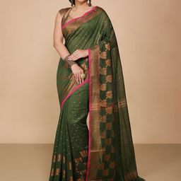 BENGAL HANDLOOM Woven Design Zari Jaquard Saree-image-19
