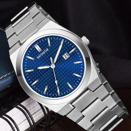 WATCHSTAR Men Patterned Dial & Stainless Steel Straps Analogue Watch Royal BlueDL-image-2
