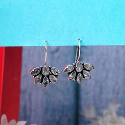Bamboo Tree Jewels Artificial Stones Studded Floral Drop Earrings-image-44