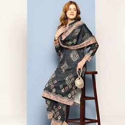 BAESD Women Ethnic Motifs Printed Pure Cotton Kurta with Palazzos & Dupatta-picture-42