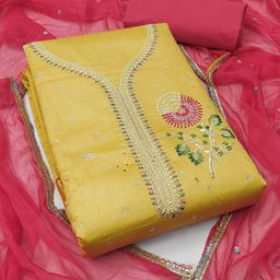 Rangtulika Ethnics Embroidered Unstitched Dress Material-picture-22