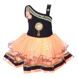 kids fashion hub Embellished Print Velvet Fit & Flare Dress-image-86