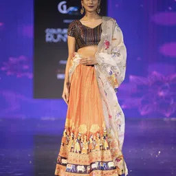 Kaizen TEXO FAB Embroidered Semi-Stitched Lehenga & Unstitched Blouse With Dupatta-39