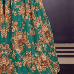Fusionic Printed Sequinned Organza Semi-Stitched Lehenga & Unstitched Blouse With Dupatta image 5