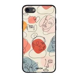 QRIOH Abstract Faces Printed iPhone 7 Back Case-5