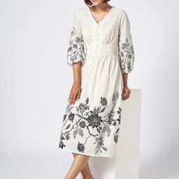 Honey by Pantaloons Floral Printed Cotton Fit & Flare Midi Dress-image-36