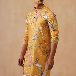Jompers Animal Printed Mandarin Collar Straight Cotton Kurta-image-74