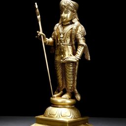 Exotic India Gold-Toned Lord Palani Murugan Brass Idol Showpiece-picture-20
