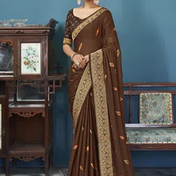 Mitera Bagh Zari Poly Chiffon Saree-picture-5