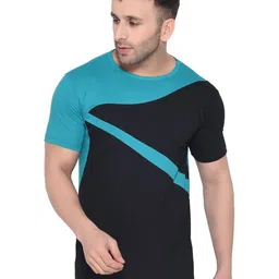 Blisstone Men Colourblocked Round Neck Cotton Slim Fit T-shirt-image-95