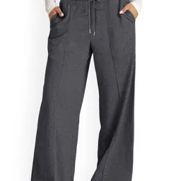 KPOP Women Solid Mid-Rise Regular Fit Relaxed Trousers-image-34
