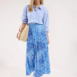 Trendyol Women Printed Accordion Pleats Flared Maxi Skirts-picture-38