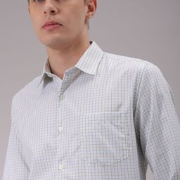 Luxe by TIGC Men Cutaway Collar Checked Slim Fit Formal Shirt-image-64