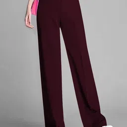 KERI PERRY Women Colourblocked Relaxed Straight Leg High-Rise Non Iron Trousers-image-83