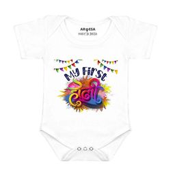 Arvesa Infants My First Holi Printed Envelope Neck Bodysuit-picture-23