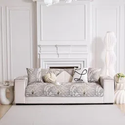 HomeCloud Grey Printed 2 Seater Waterproof Cotton Sofa Cover-image-21