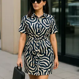 DressBerry Animal Print Shirt Dress-image-33