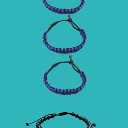 Dynamic Retail Global Men,s Blue Macrame Braided Bracelet-image-91