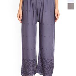 SRISARAS Women Pack Of 3 Ethnic Motif Embroidered Relaxed Fit Cotton Parallel Trousers-image-111