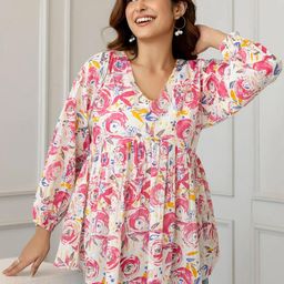 CLANGER Pink Floral Print Top-picture-47