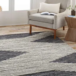 Surya Living Grey Abstract Anti-Skid Woolen Carpet-picture-4