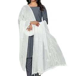 Kemza Women Floral Embroidered Ikat Dupatta-picture-15