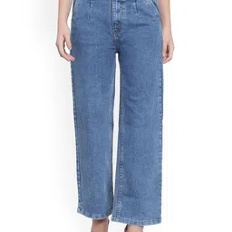 God's Club Women Wide Leg High-Rise Light Fade Stretchable Jeans-picture-49