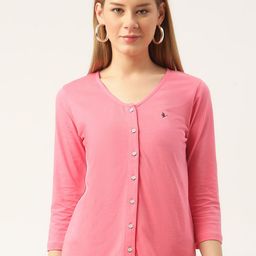 AMSWAN Women Cotton V-Neck Top-image-69