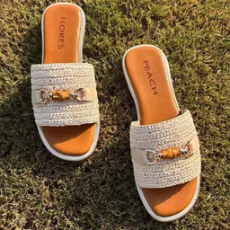 Peach Flores Women Marbella Leather Open Toe Flats-12