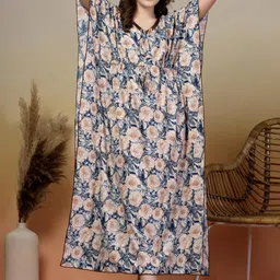 KLOTTHE Women Blue Maxi Nightdress-picture-42