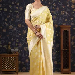 House of Pataudi Woven Design Linen Banarasi Saree-picture-14