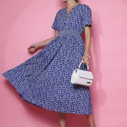 SHEETAL Associates Floral Printed Fit & Flare Midi Dress-picture-45