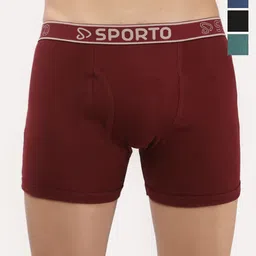 Sporto by Macho Men Pack Of 4 Mid-Rise Cotton Trunks-picture-4