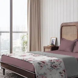 The Happy Pod Pink & White Floral Microfiber AC Room 80 GSM Double Bed Dohar-image-8