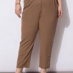 SASSAFRAS Curve Women Mom Fit Pleated Cropped Trousers-image-88