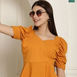 Tromko Women Pack Of 2 Puff Sleeve Peplum Top-image-57