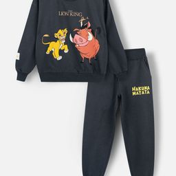 Nap Chief Kids Hakuna Matata Graphic Printed Pure Cotton Sweatshirt With Joggers-picture-11