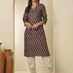 Anouk Rustic Women Floral Printed Festive Cotton A-Line Kurtas-82