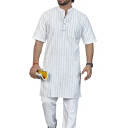 Authentics Men Striped Thread Work Kurta-image-68