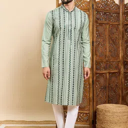 House of Pataudi Embroidered Straight Kurtas-picture-11
