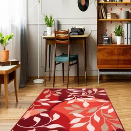 MODEFE Maroon Floral Anti-Skid Nylon Carpet-image-62