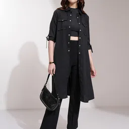 ESPYR By Tokyo Talkies Button-Down Longline Shrug image 5