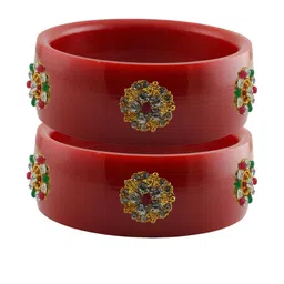 Vidhya Kangan Red Plastic Bangles-image-6