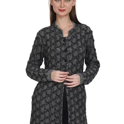 HAUTEMODA Women Cable Knit Woollen Cardigan-image-76