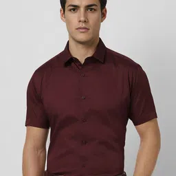 van heusen V Dot Men Slim Fit Spread Collar Solid Cotton Formal Shirt-picture-22
