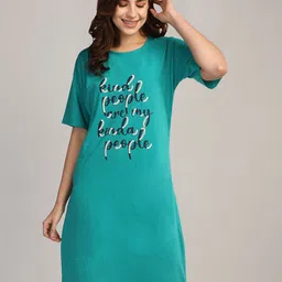 Duchess Cotton Printed Knee Length Nighty for Women-image-4