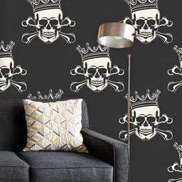 ArtzFolio Printed UV-Resistant Anti-Bacterial Crown SkullPeel & Stick Wallpaper-picture-56