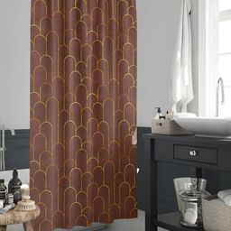 ArtzFolio Brown & Yellow Printed Waterproof Shower Curtains-image-80